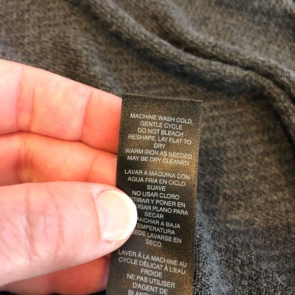 WHBM gray black chevron open front draped cardigan size Small - Picture 8 of 14